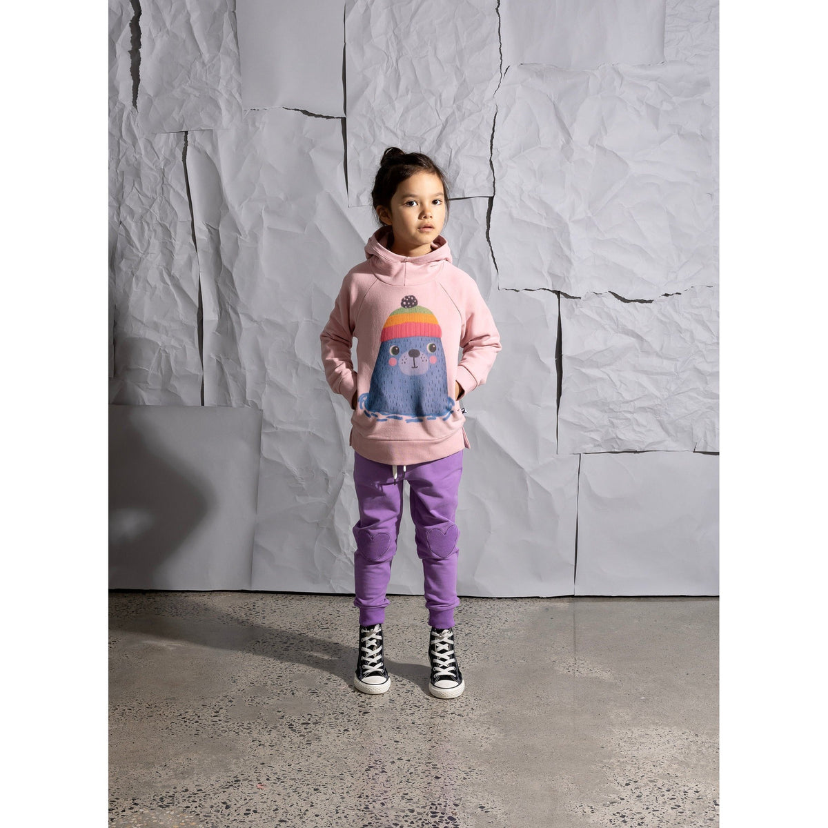 Cosy Seal Furry Hood - Muted Pink