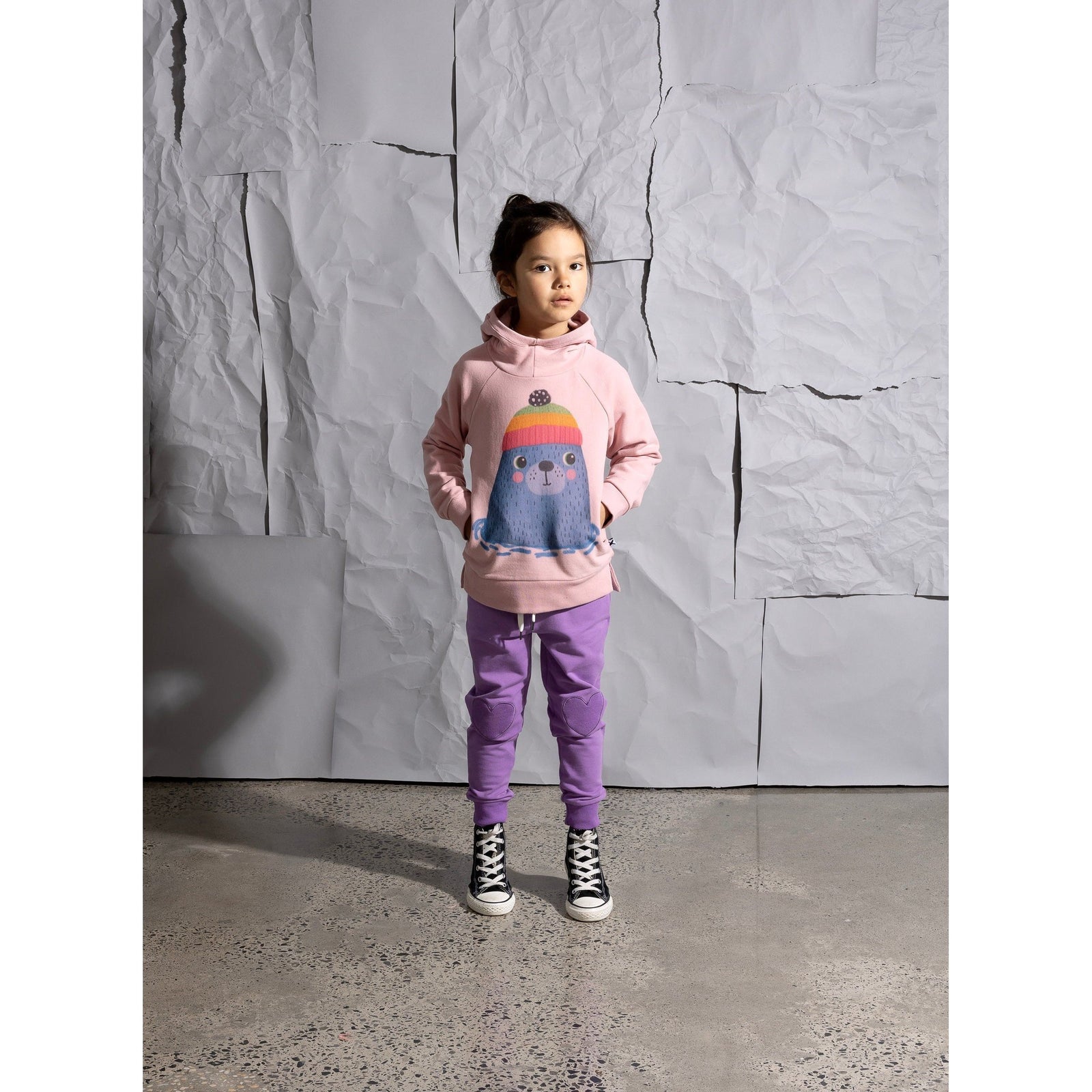 Cosy Seal Furry Hood - Muted Pink