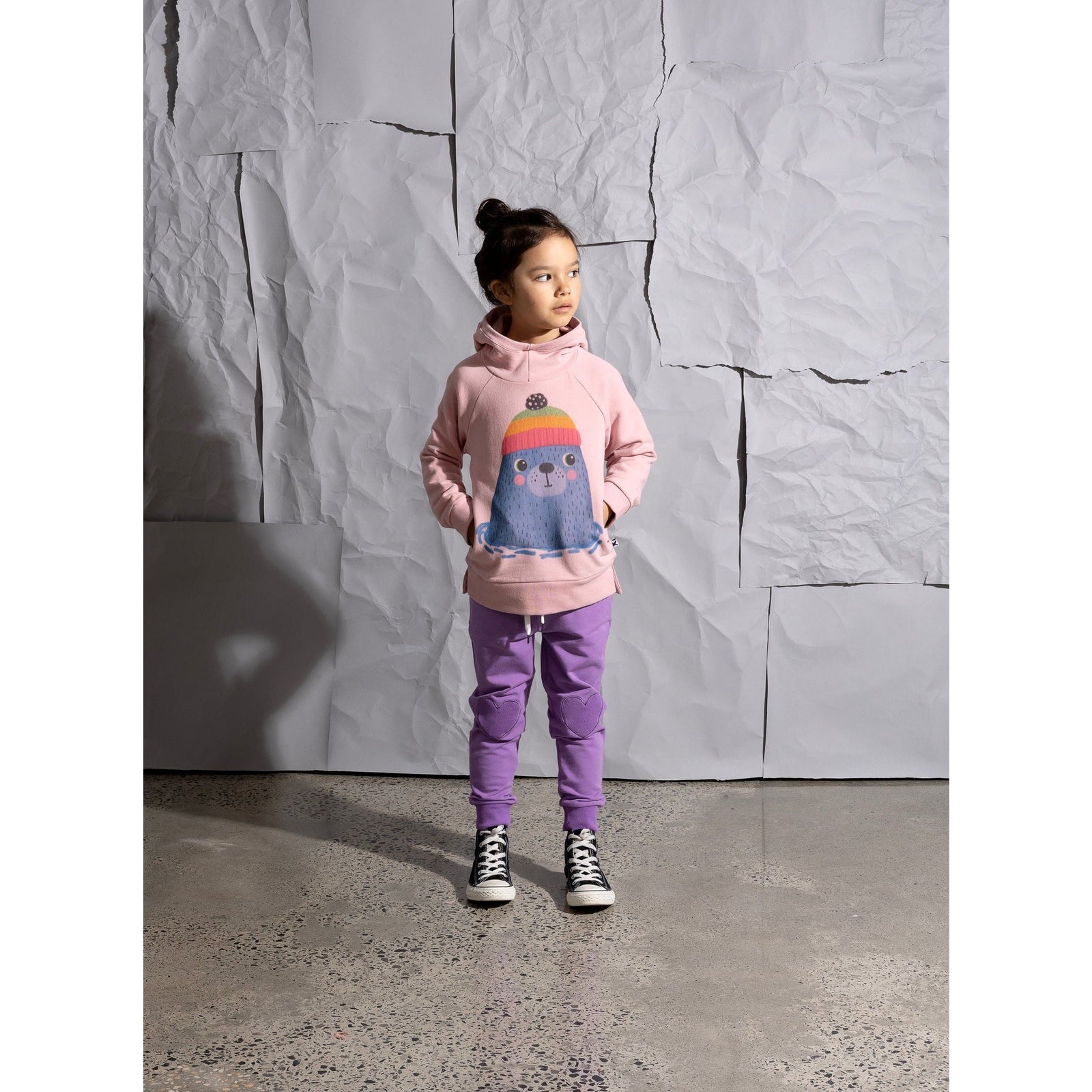 Cosy Seal Furry Hood - Muted Pink