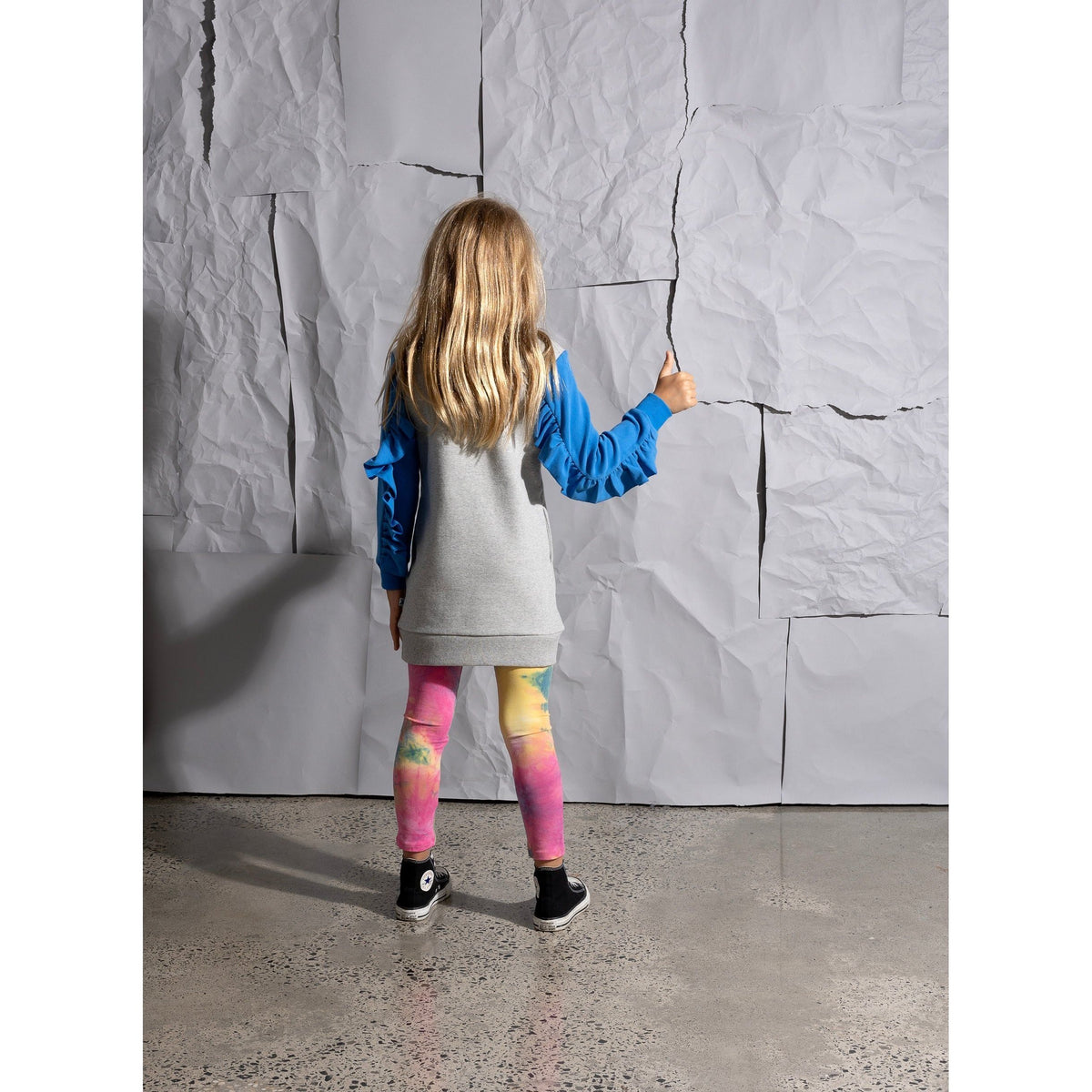 Cosy Seal Dress - Grey Marle/Bright Blue