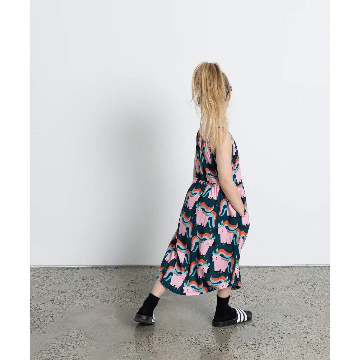 Sporty Unicorns Midi Dress - Dark Turquoise