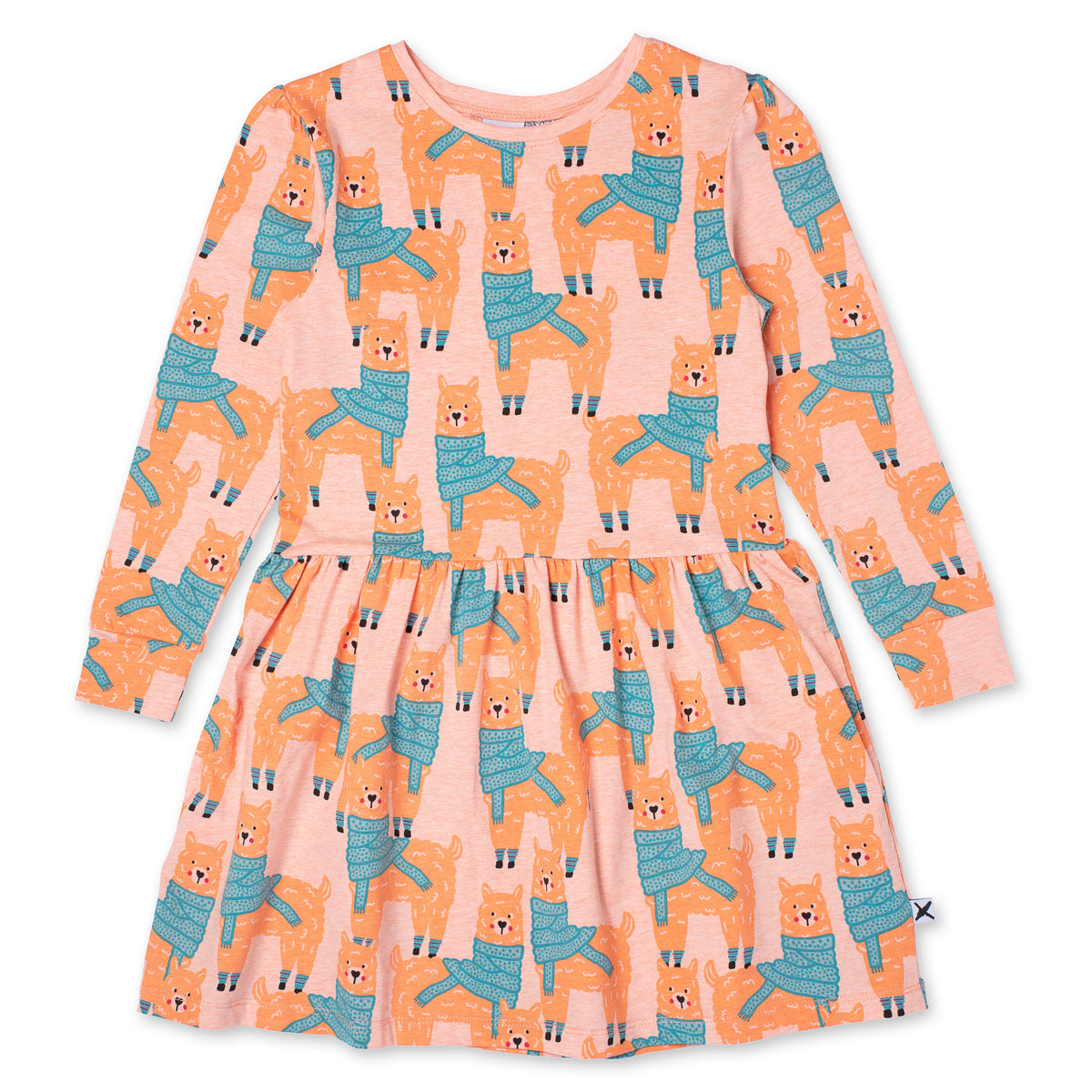 Warm Llamas Dress - Apricot Marle