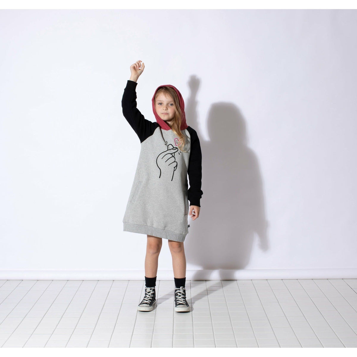 Happy Click Furry Hoodie Dress - Multi