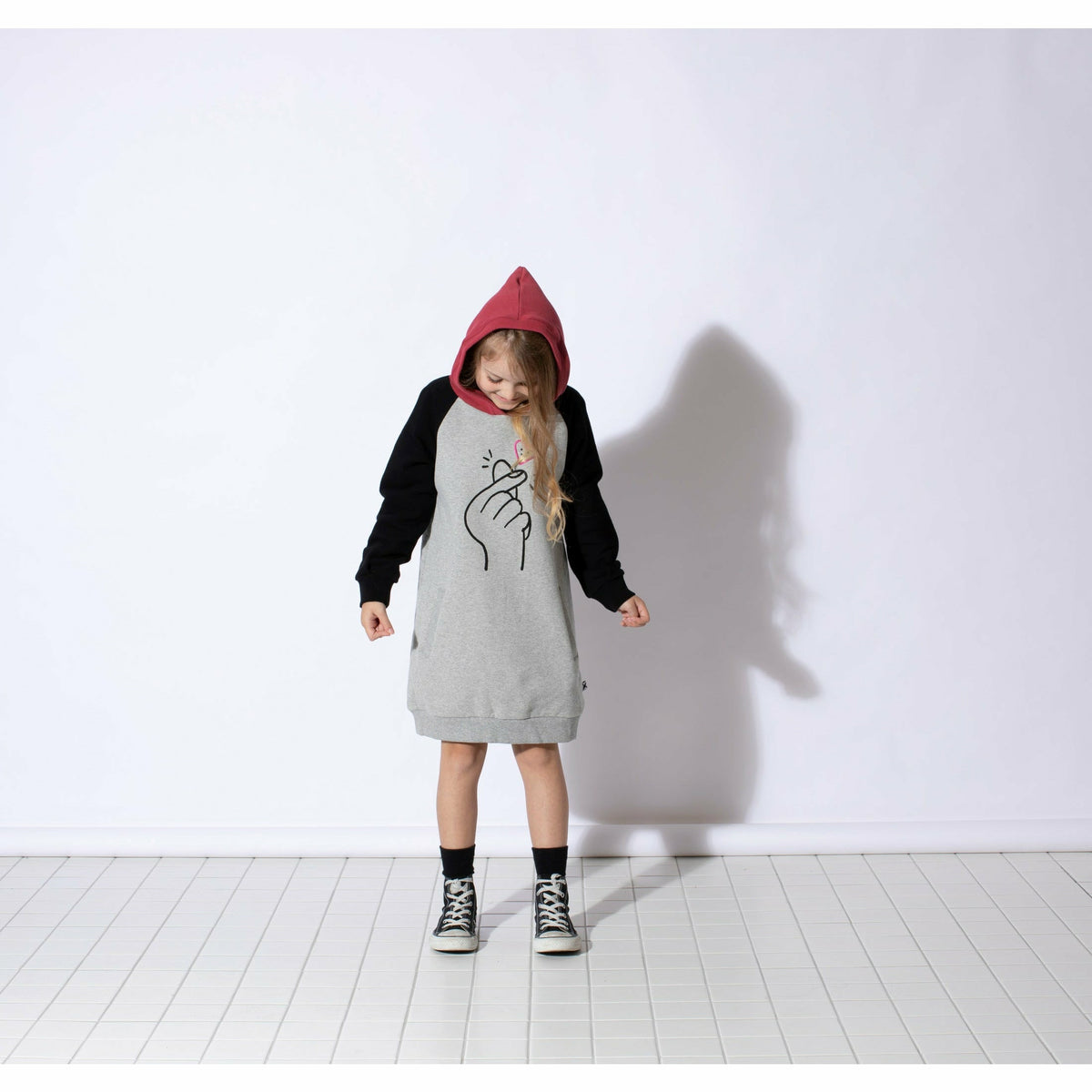 Happy Click Furry Hoodie Dress - Multi