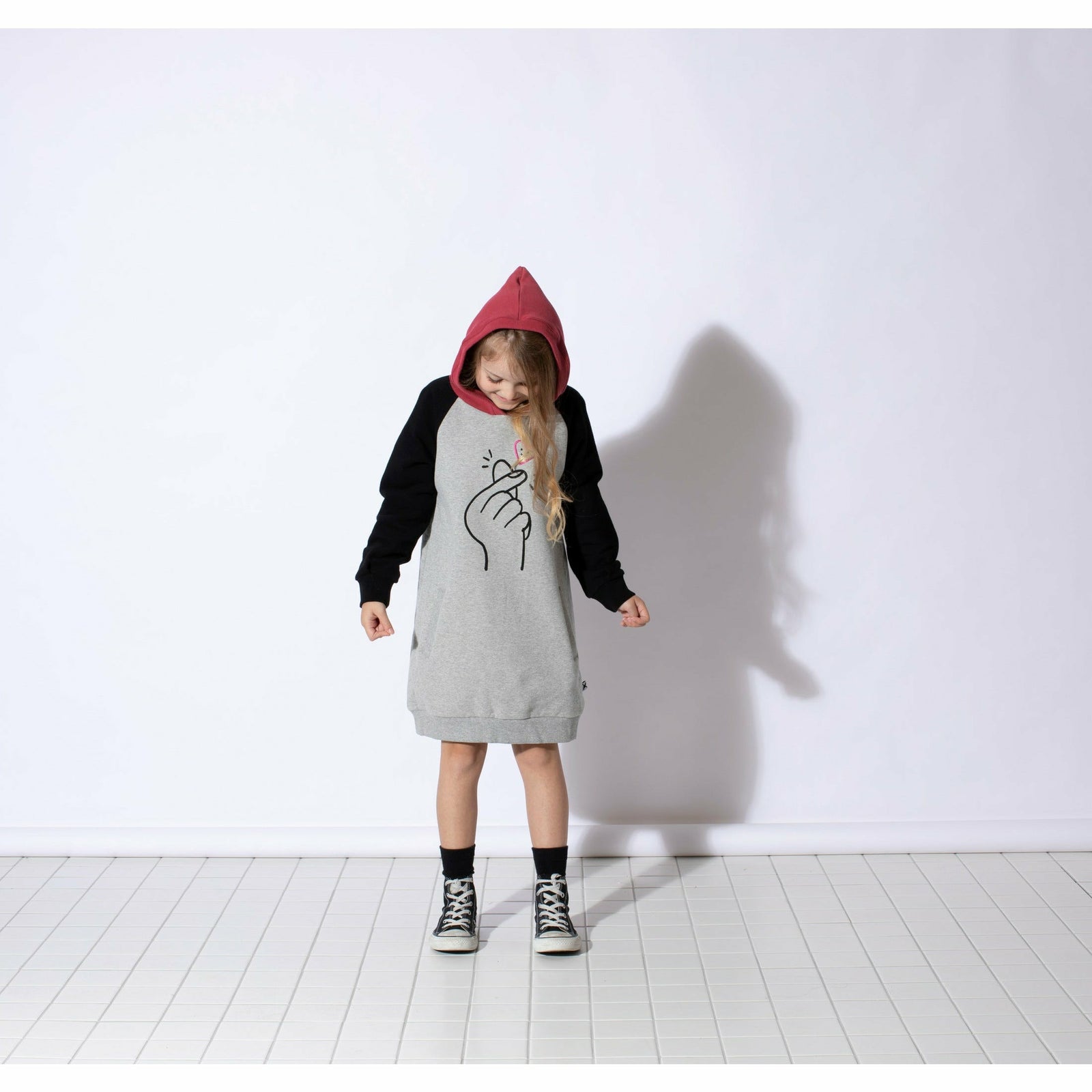 Happy Click Furry Hoodie Dress - Multi