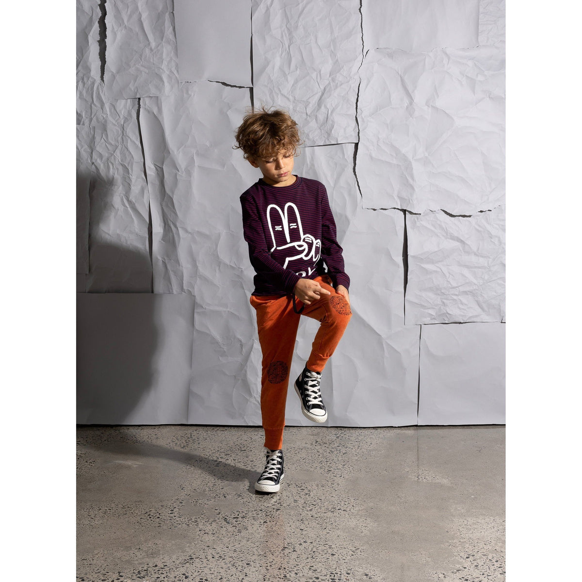 Hello Circle Furry Trackies - Orange Wash