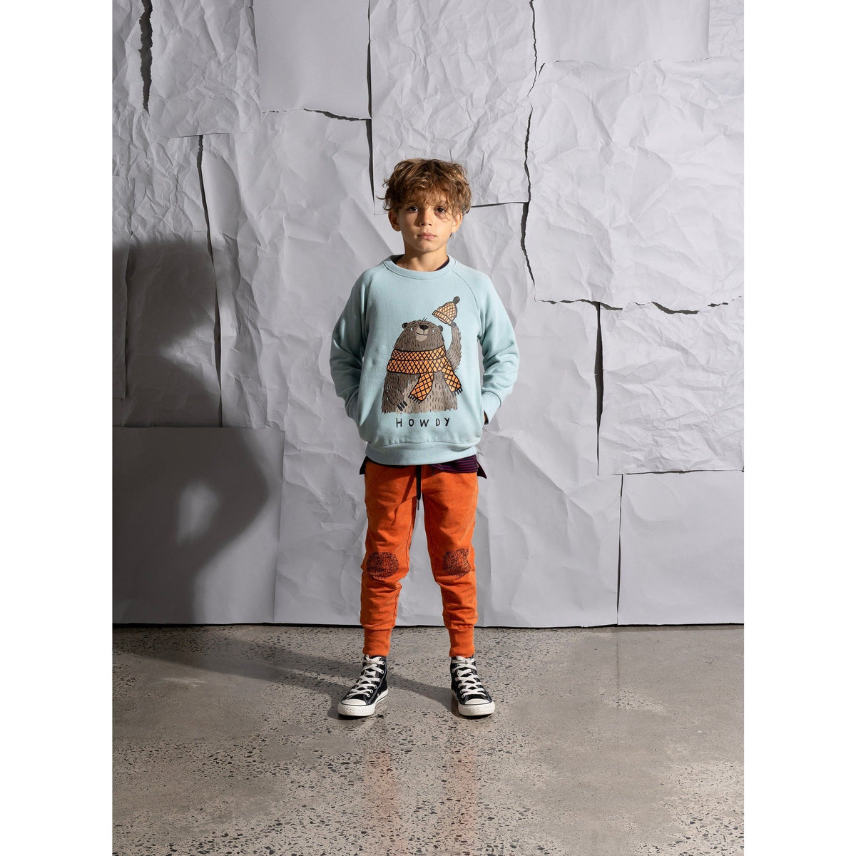 Hello Circle Furry Trackies - Orange Wash