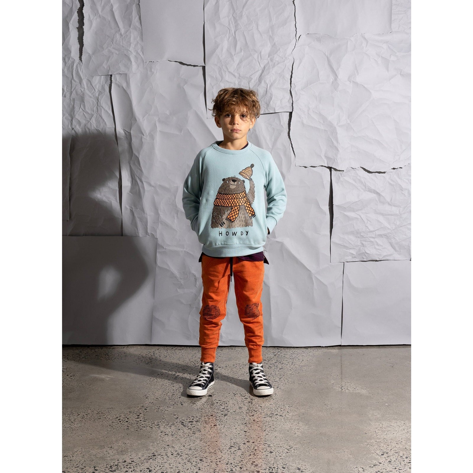 Hello Circle Furry Trackies - Orange Wash