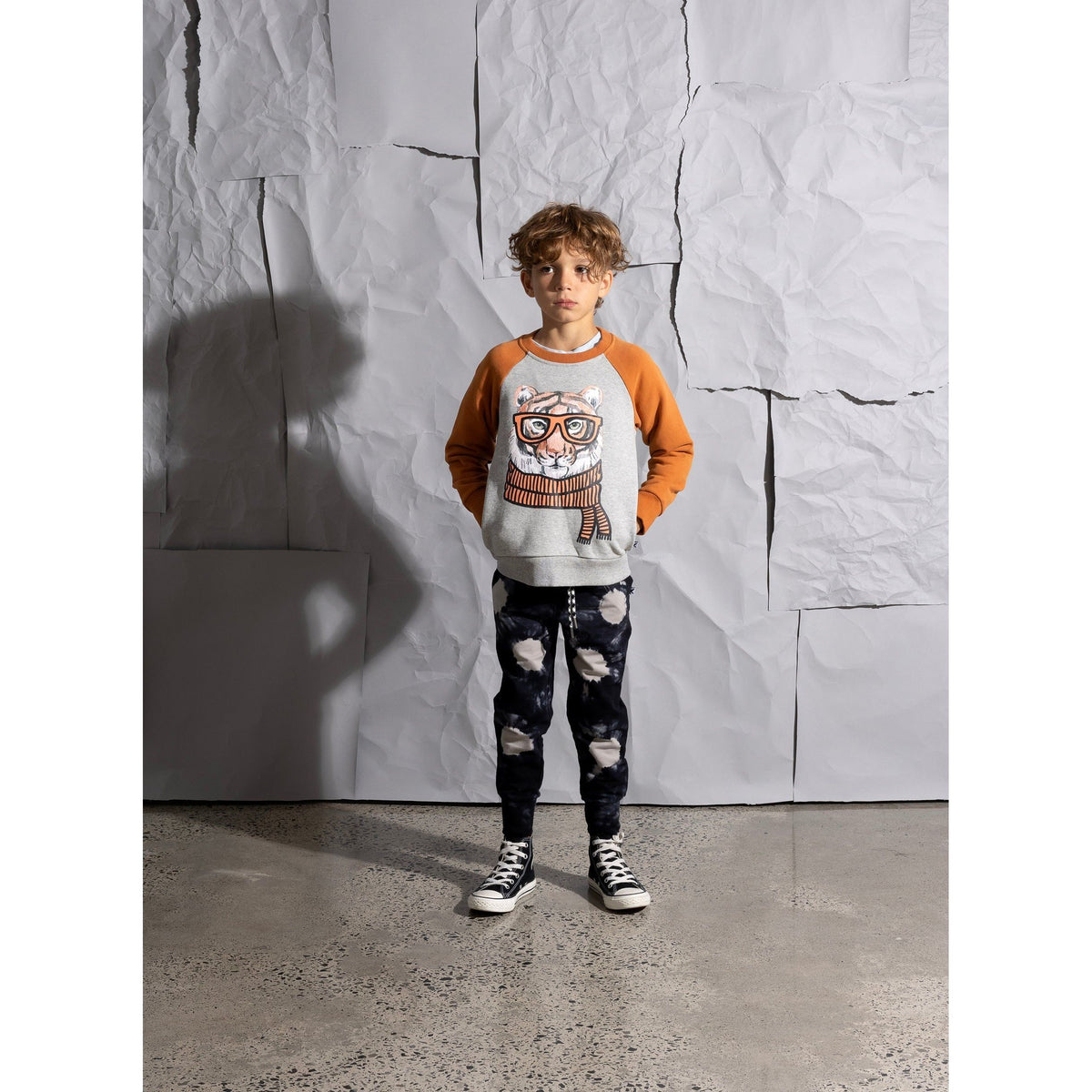 Tiger In Disguise Furry Crew - Grey Marle/Rust