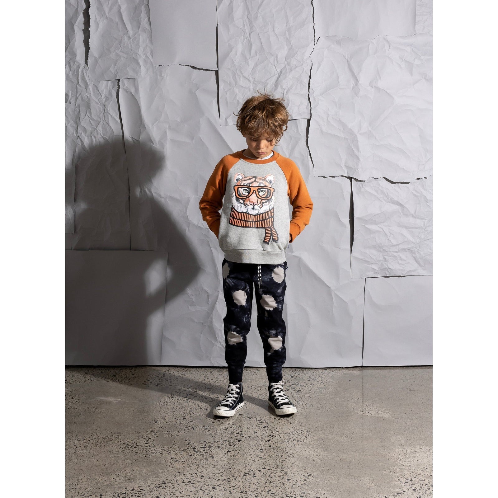 Tiger In Disguise Furry Crew - Grey Marle/Rust