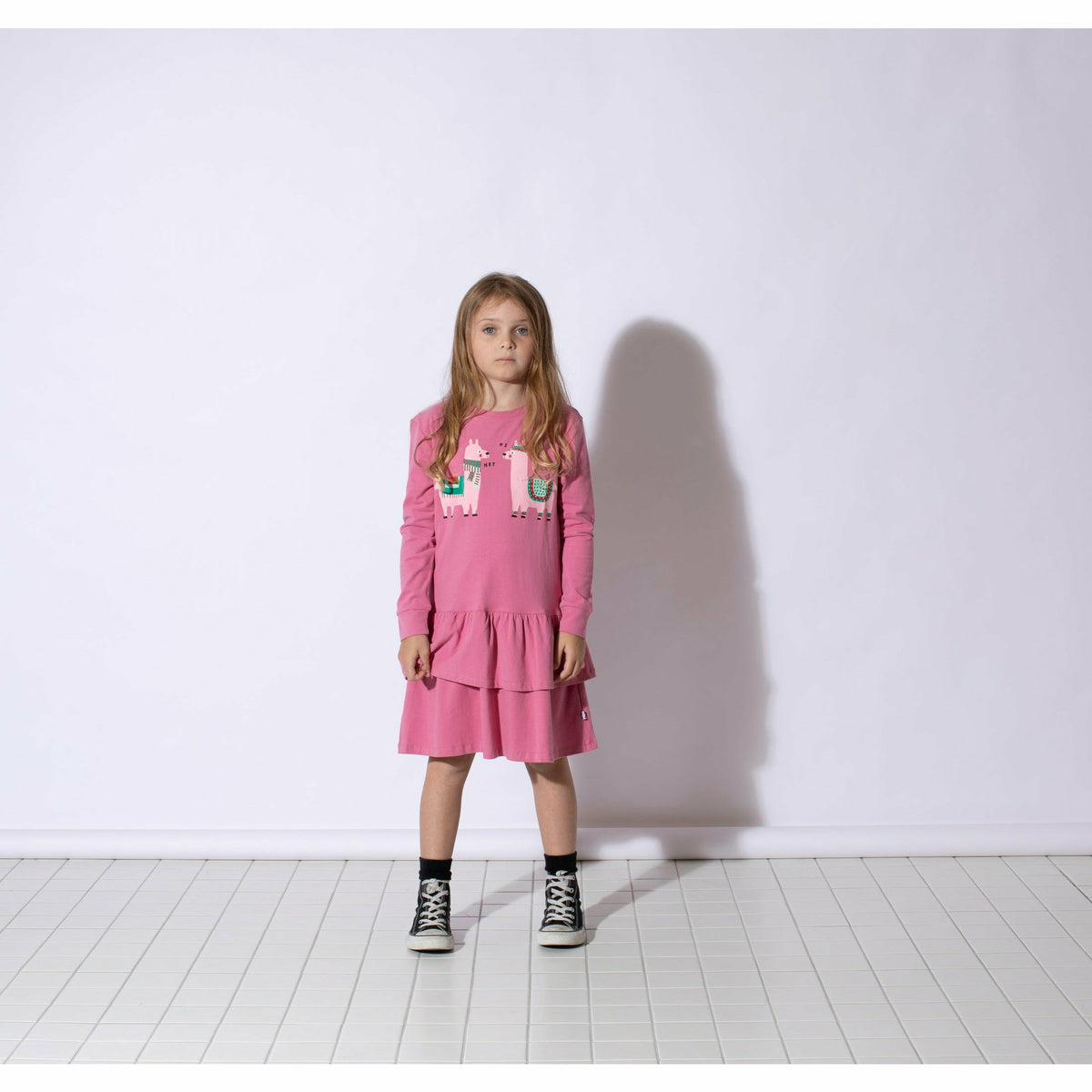 Friendly Llamas Dress - Sorbet