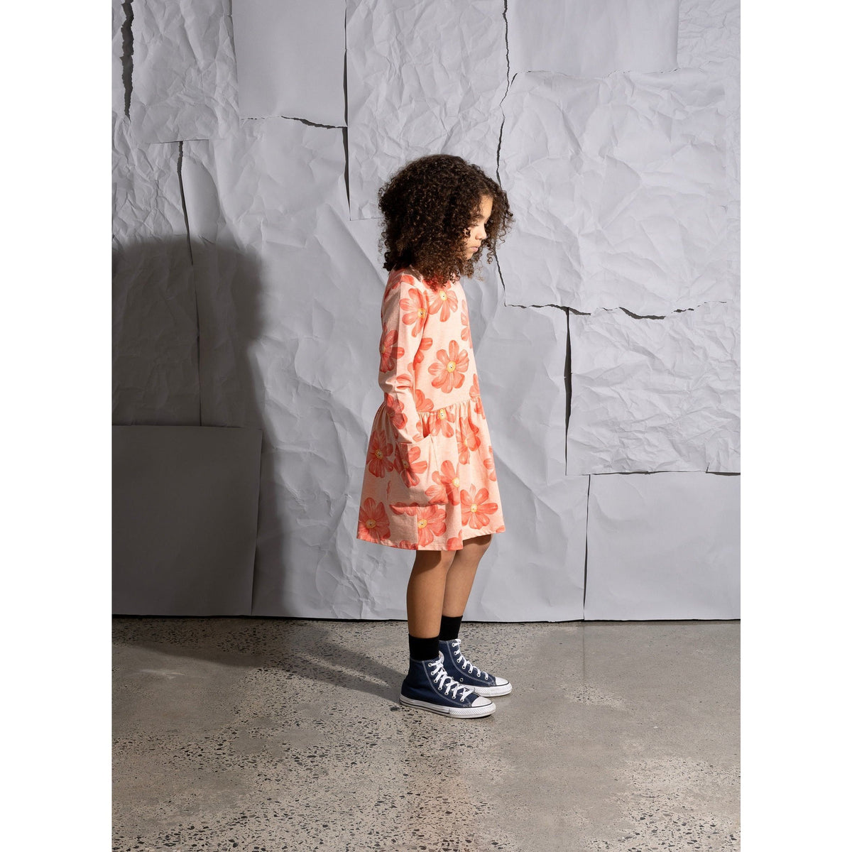 Friendly Flower Dress - Peach Marle