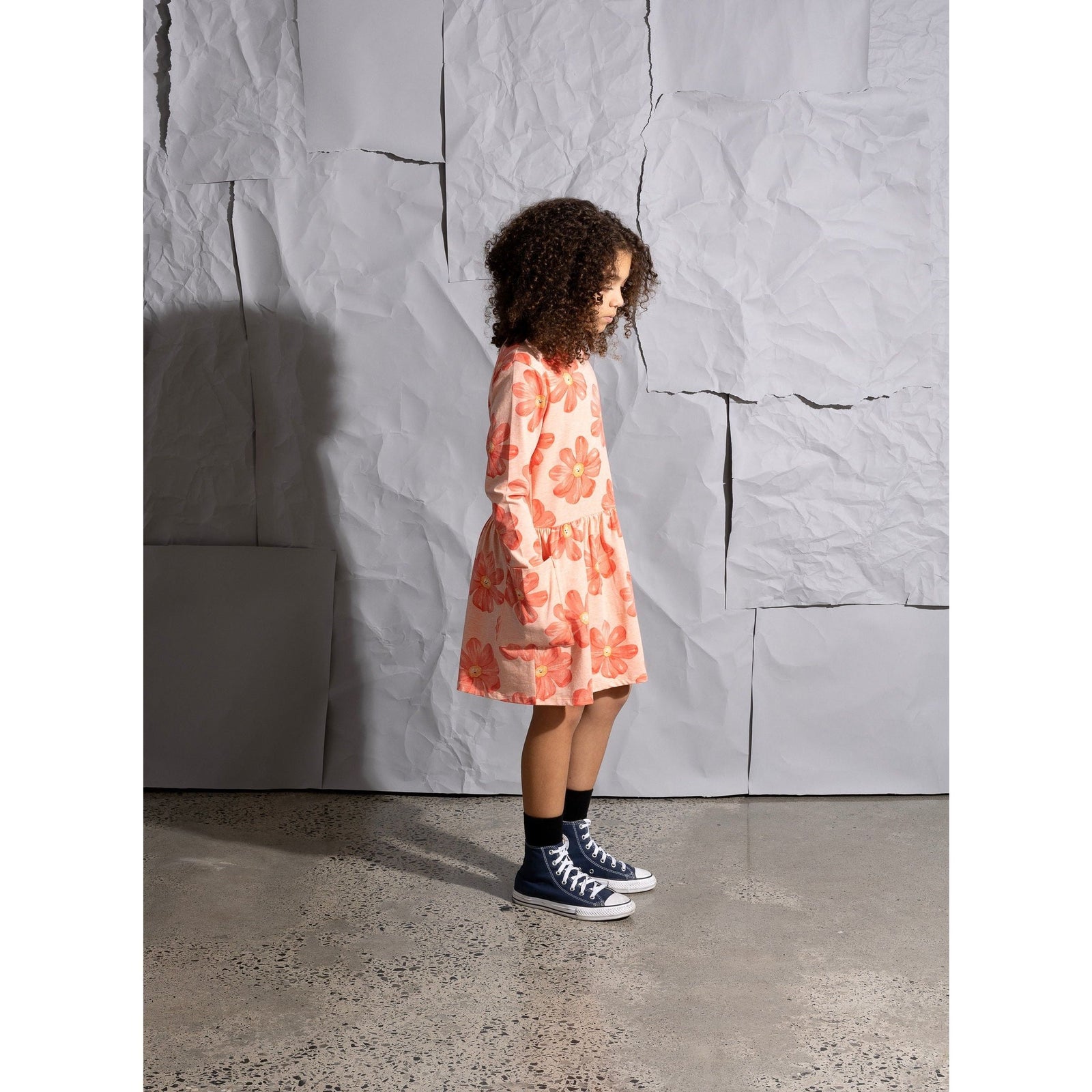 Friendly Flower Dress - Peach Marle