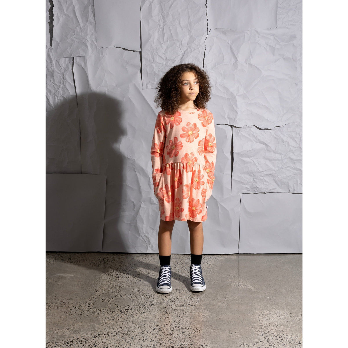 Friendly Flower Dress - Peach Marle