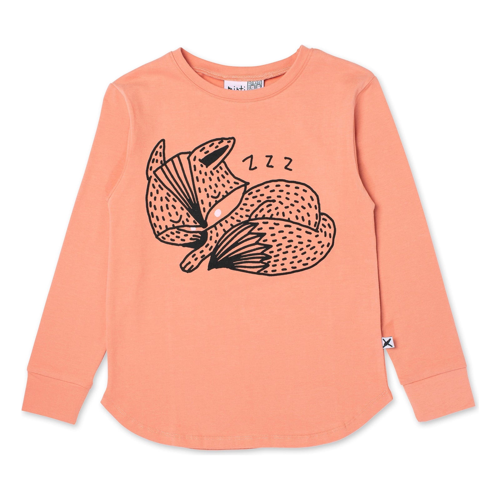 Sleepy Fox Tee - Apricot