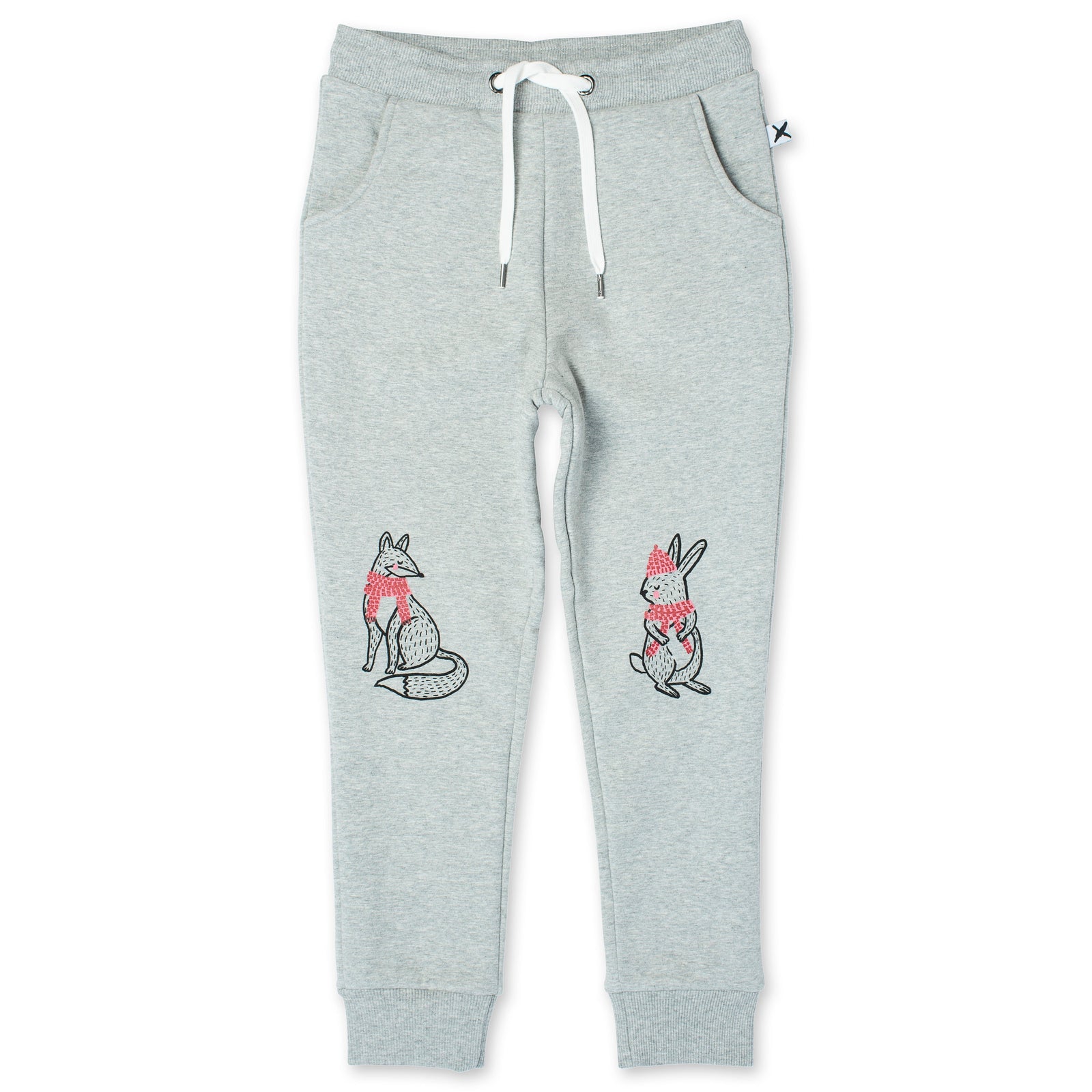 Warm Forest Friends Furry Trackies - Grey Marle