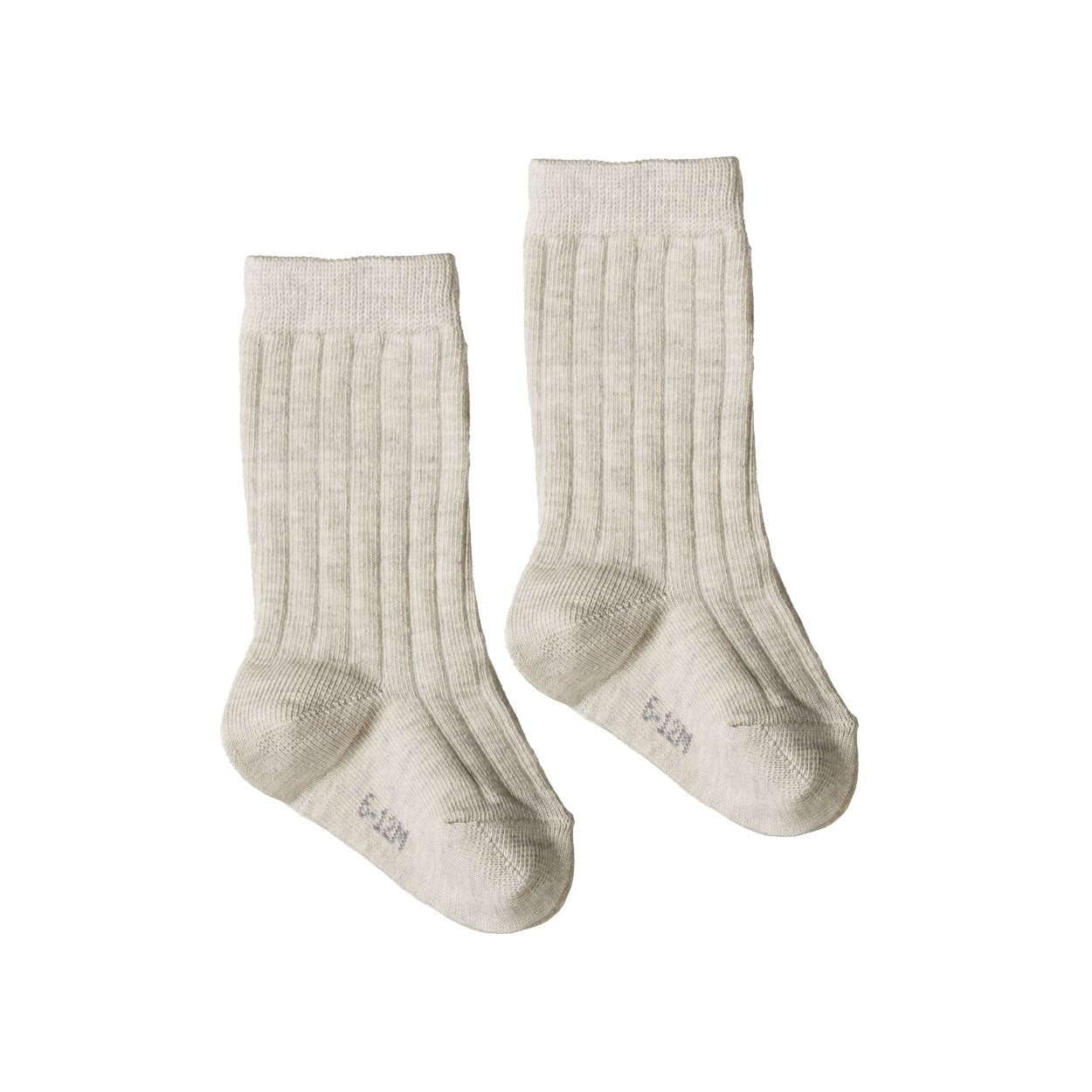 Organic Cotton Rib Socks - Light Grey Marl