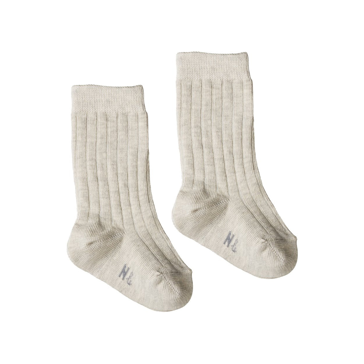 Organic Cotton Rib Socks - Light Grey Marl