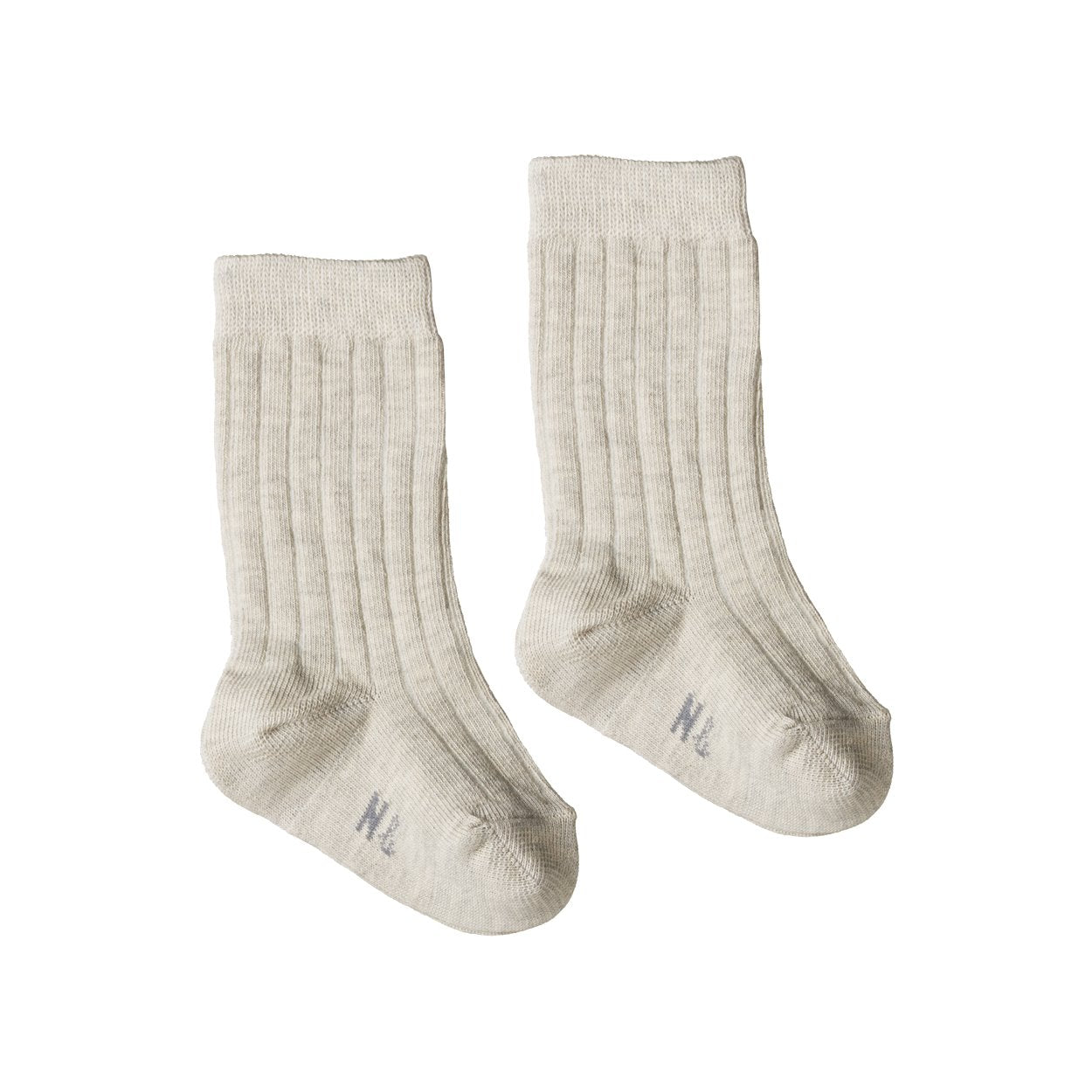 Organic Cotton Rib Socks - Light Grey Marl