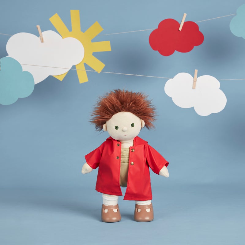 Dinkum Doll Clothing Ahoy Raincoat - Red