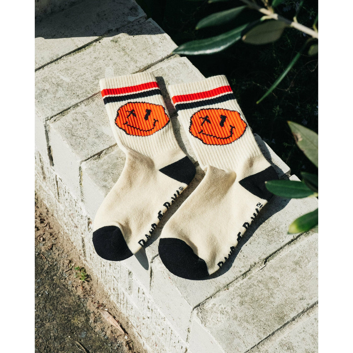 Orange Smiley Skate Socks