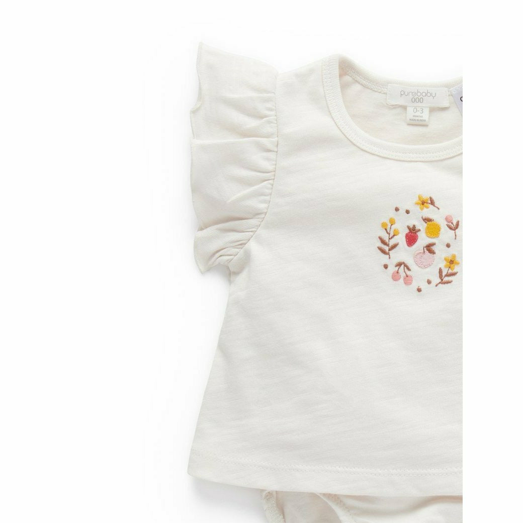 Little Fruits Bodysuit Tee - Cloud