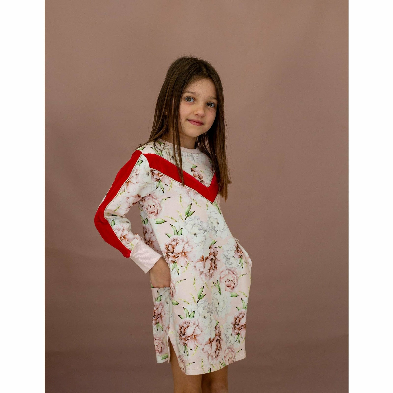 Peppa Dress-Pink Rose Bloom