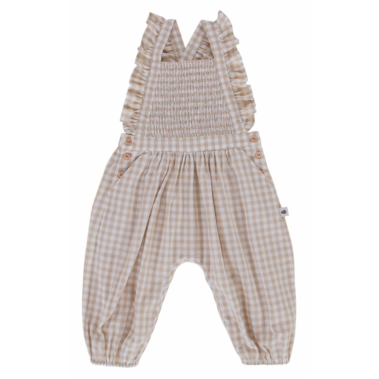 Mia Playsuit - Taupe Gingham
