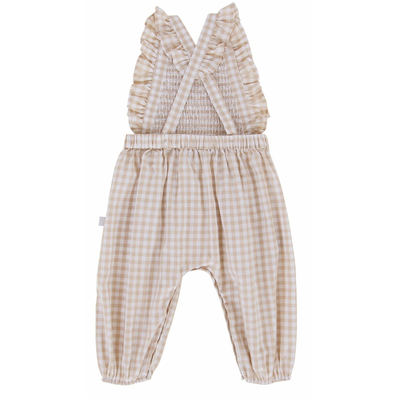 Mia Playsuit - Taupe Gingham