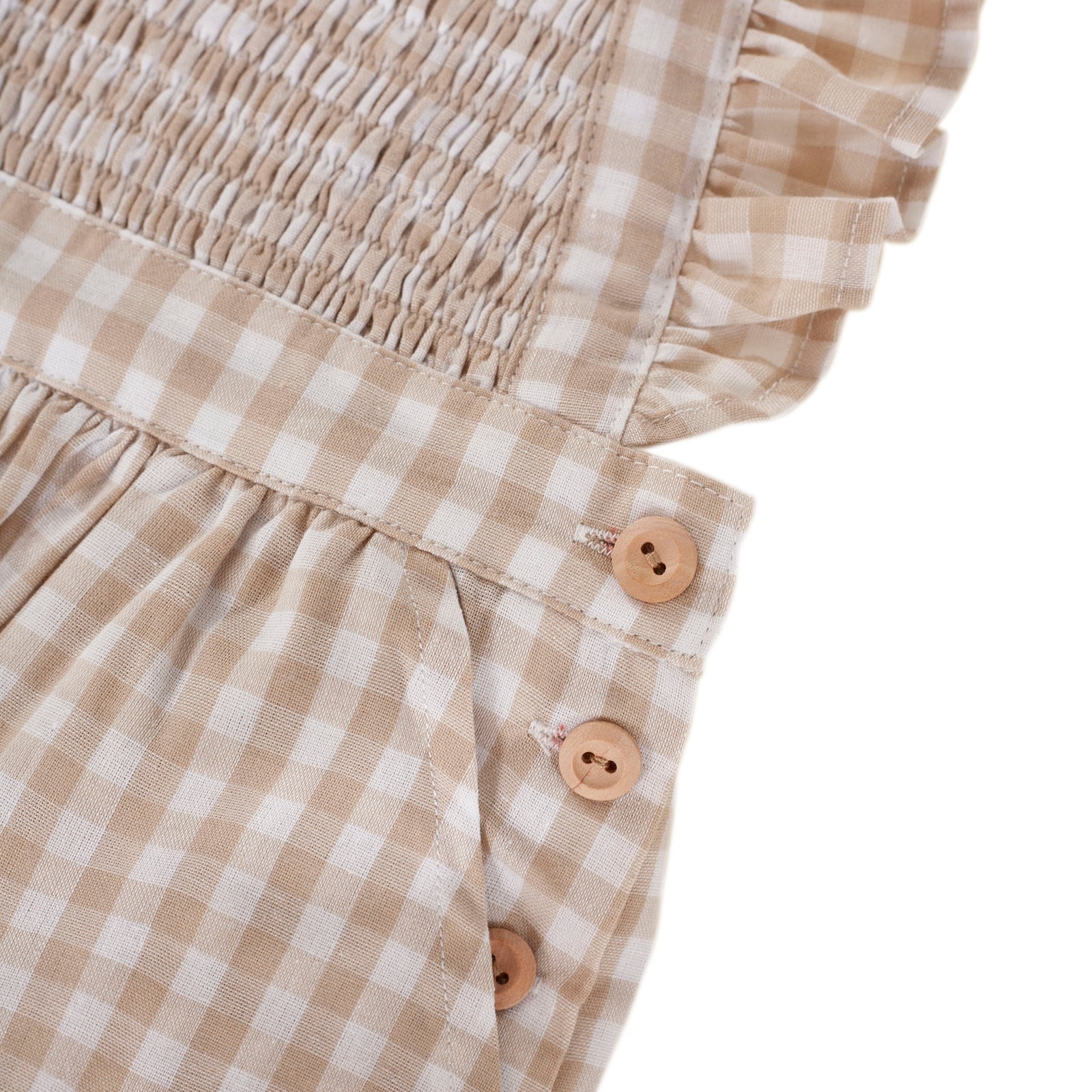 Mia Playsuit - Taupe Gingham