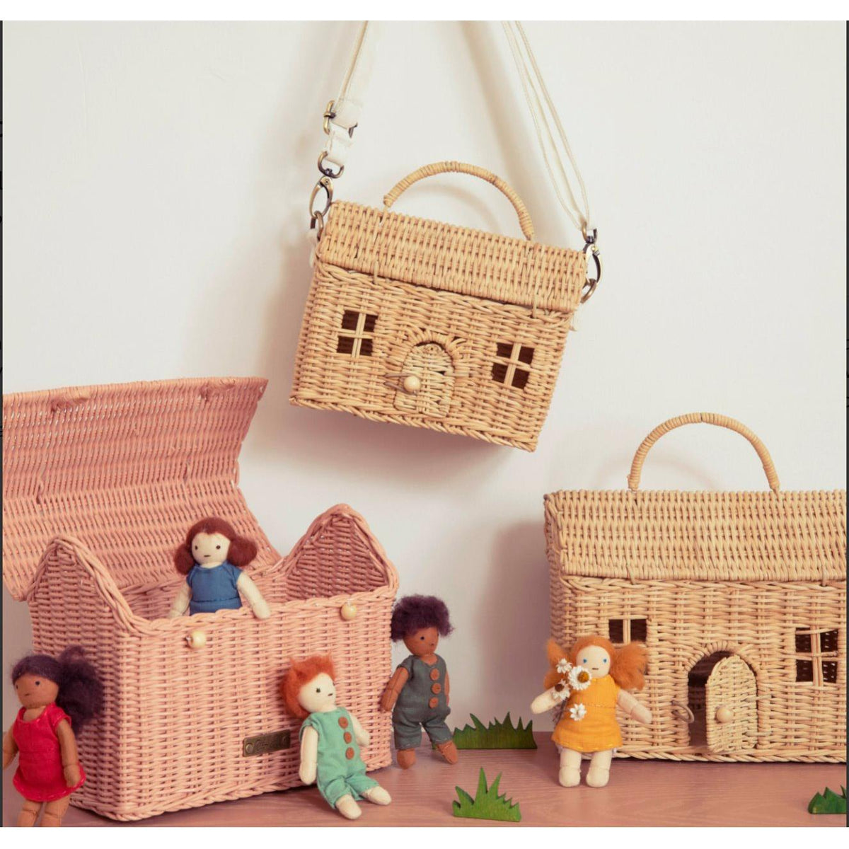 Rattan Casa Clutch - Straw