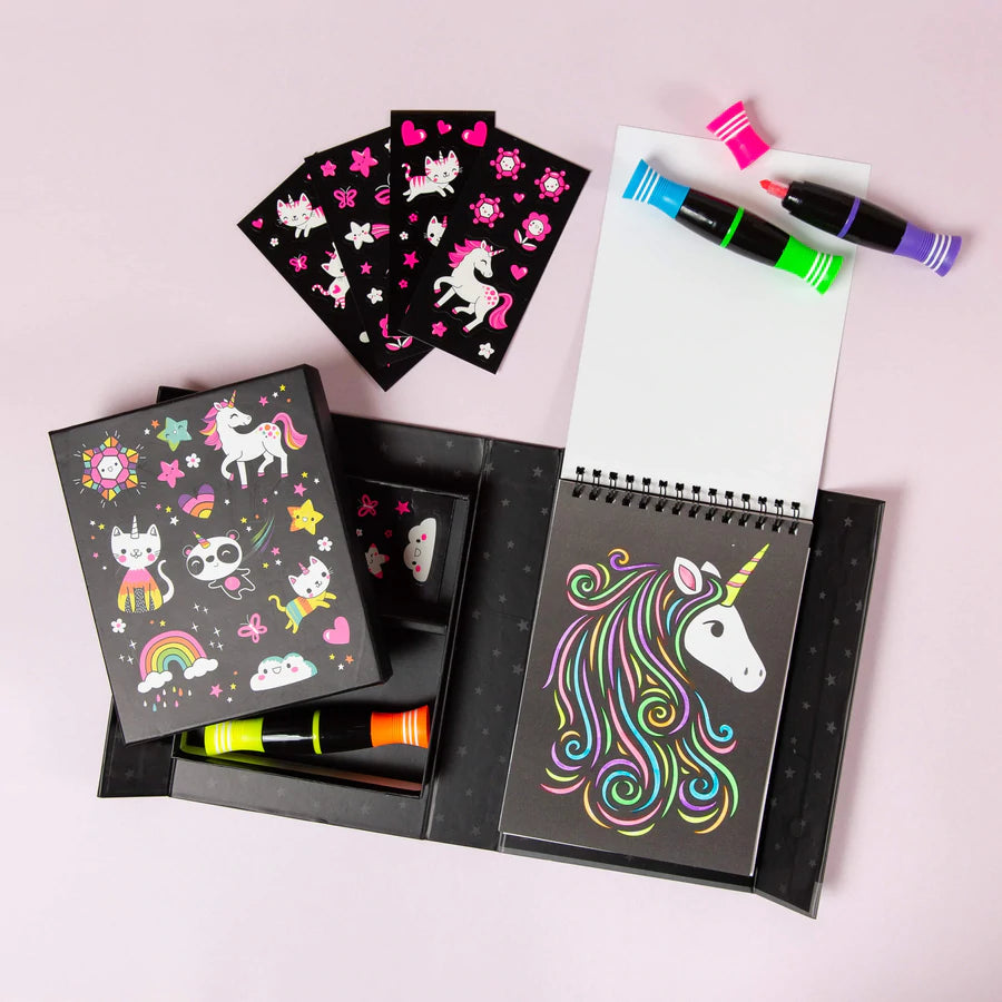 Neon Colouring Set - Unicorns and Friends