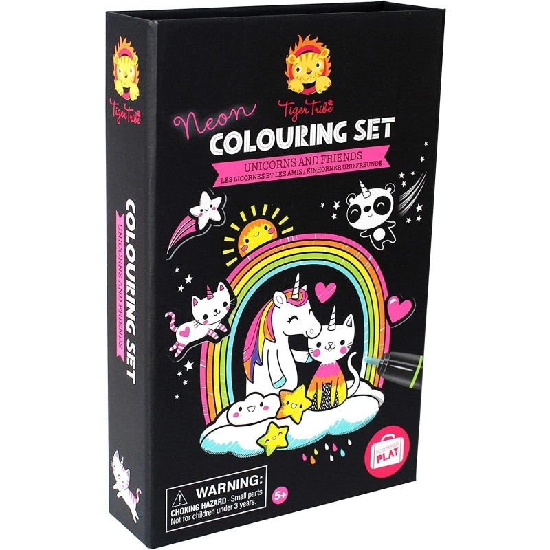 Neon Colouring Set - Unicorns and Friends