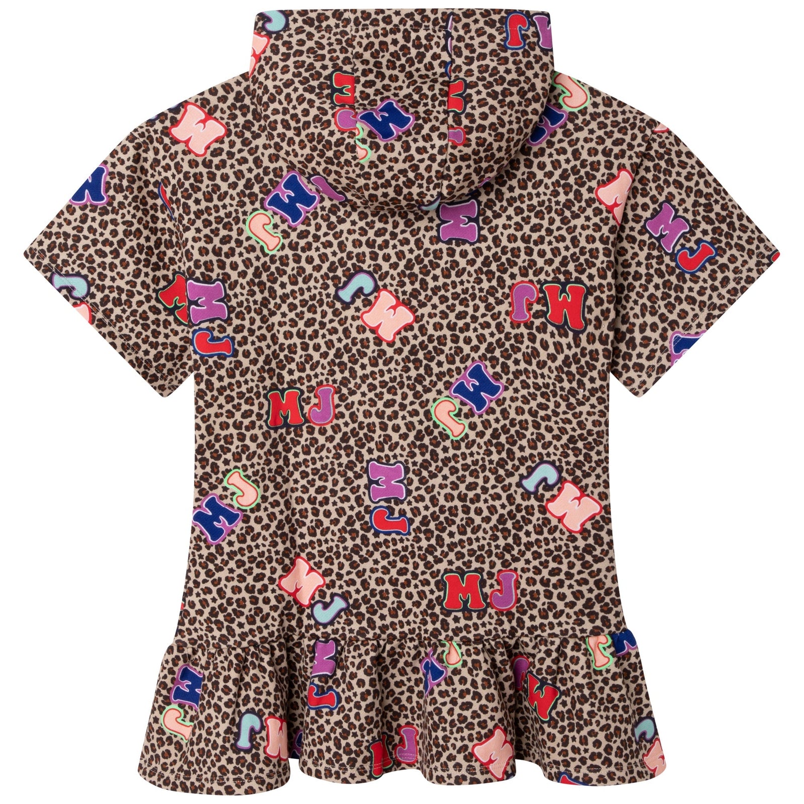 Hooded Dress With Frill - Stone Chocolate