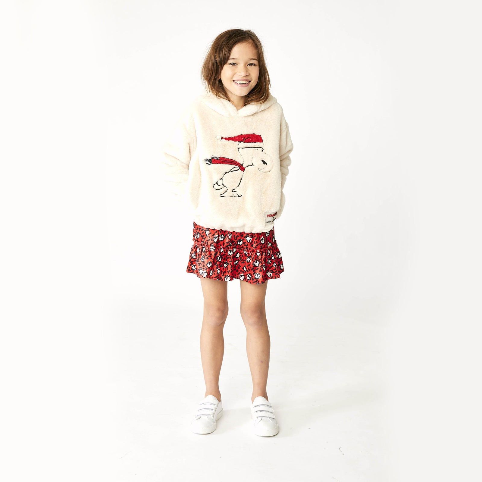 Printed Ruffled Skirt - Red