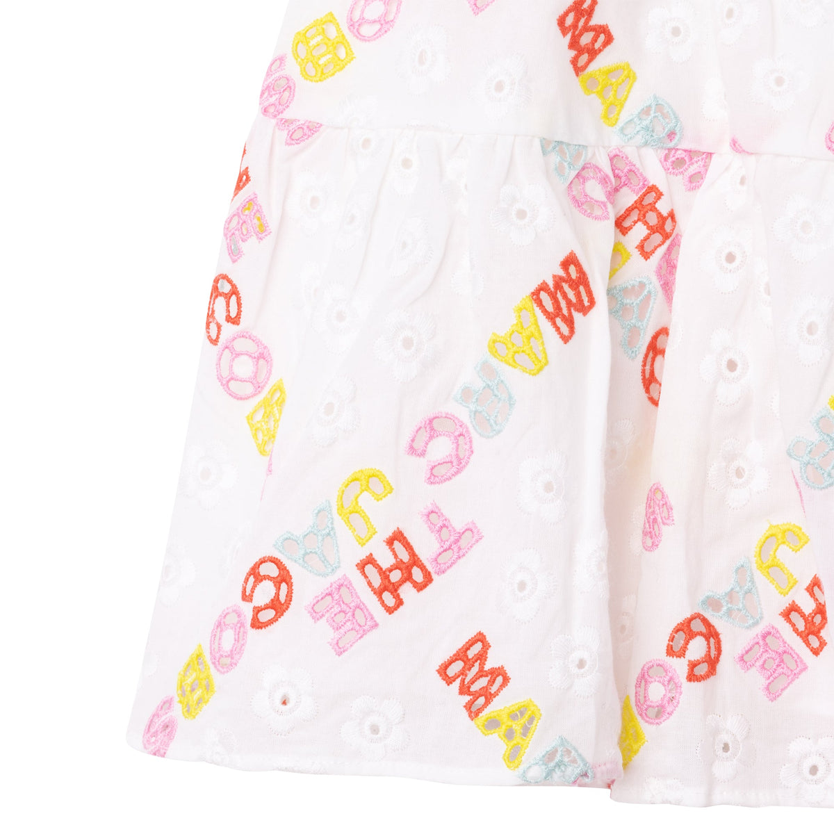 Frilled Skirt With Embroidery - White