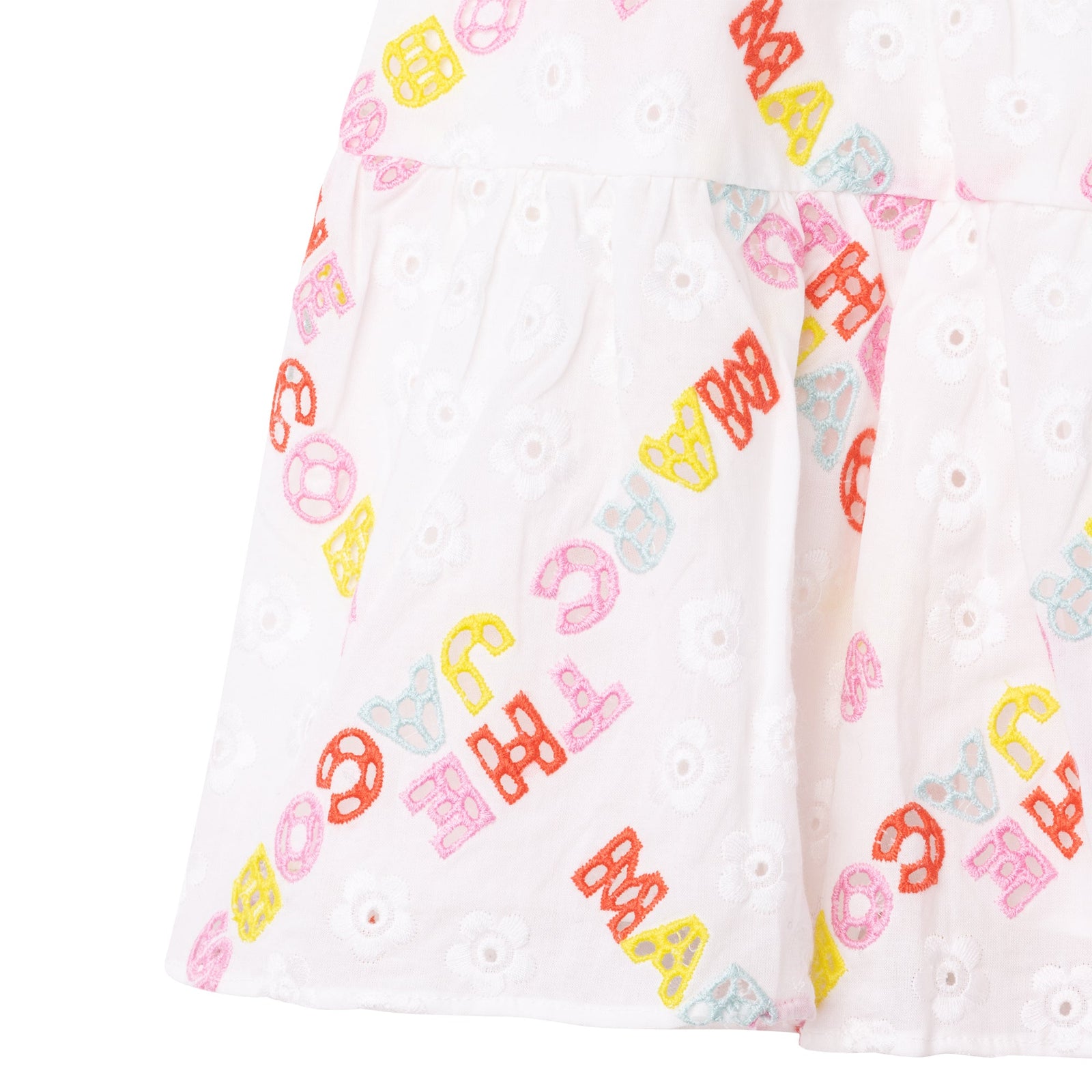 Frilled Skirt With Embroidery - White
