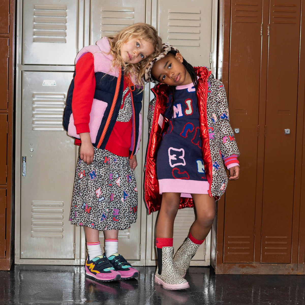 Pleated Printed Skirt - Stone Chocolate