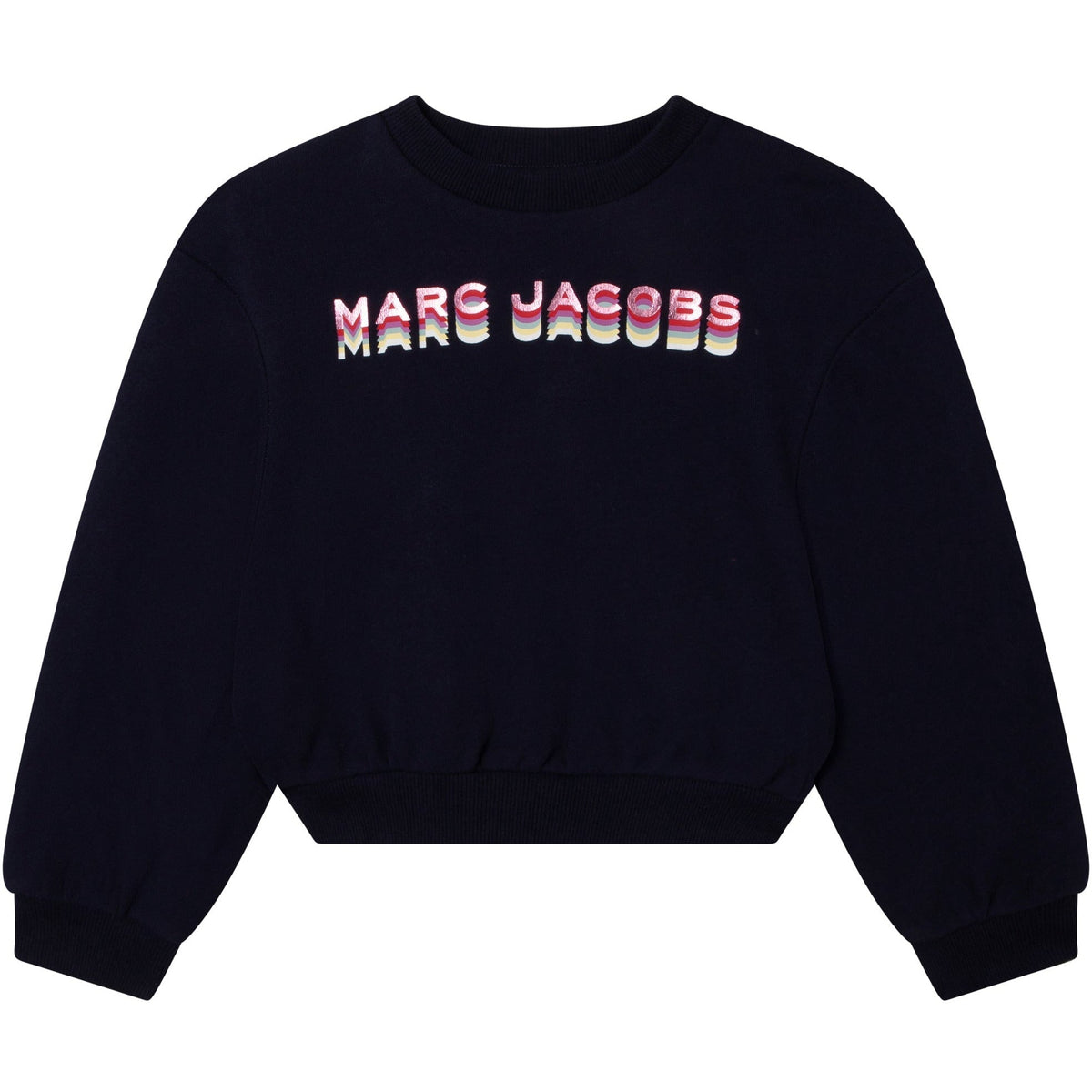 Cropped Sweatshirt With Print - Navy