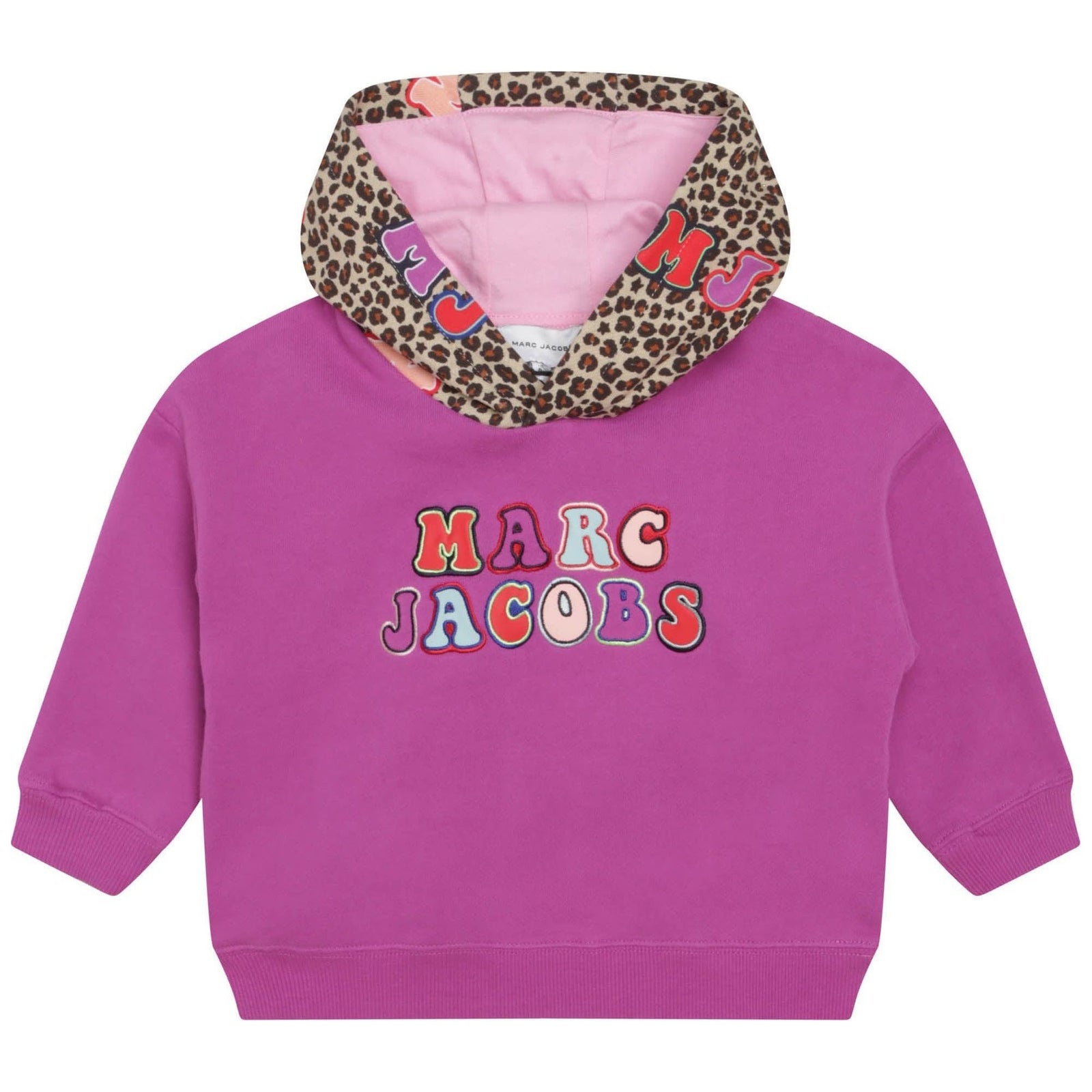 Leopard Print Hooded Sweatshirt - Raspberry