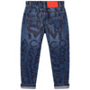 5-Pocket Printed Jeans - Denim Blue
