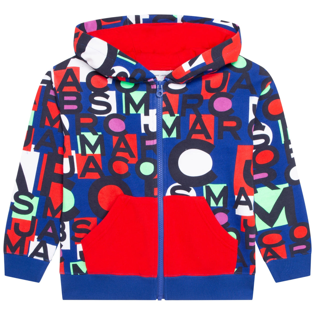 Fleece Jogging Cardigan - Red/Blue