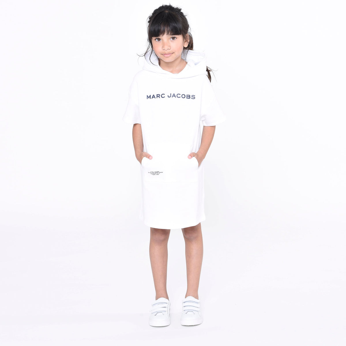 Hooded Fleece Dress - White