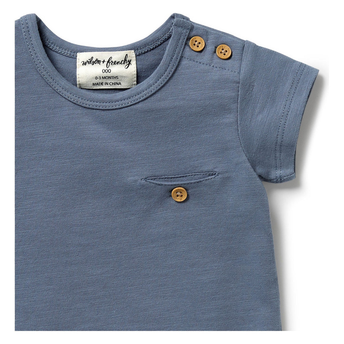 Organic Pocket Tee- Stone