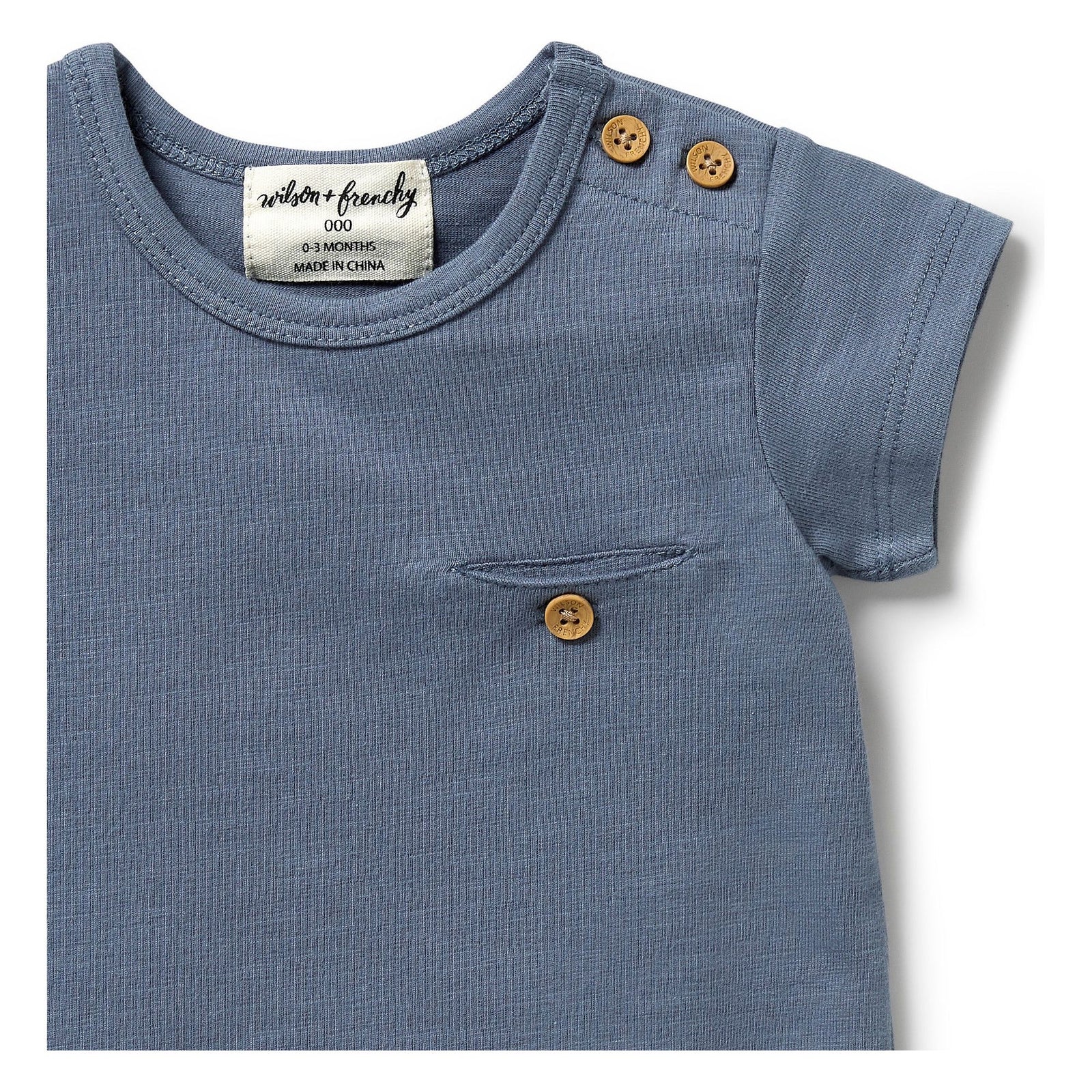 Organic Pocket Tee- Stone