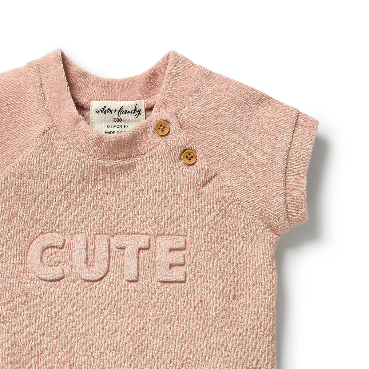 Organic Terry Short Sleeve Sweat- Rose