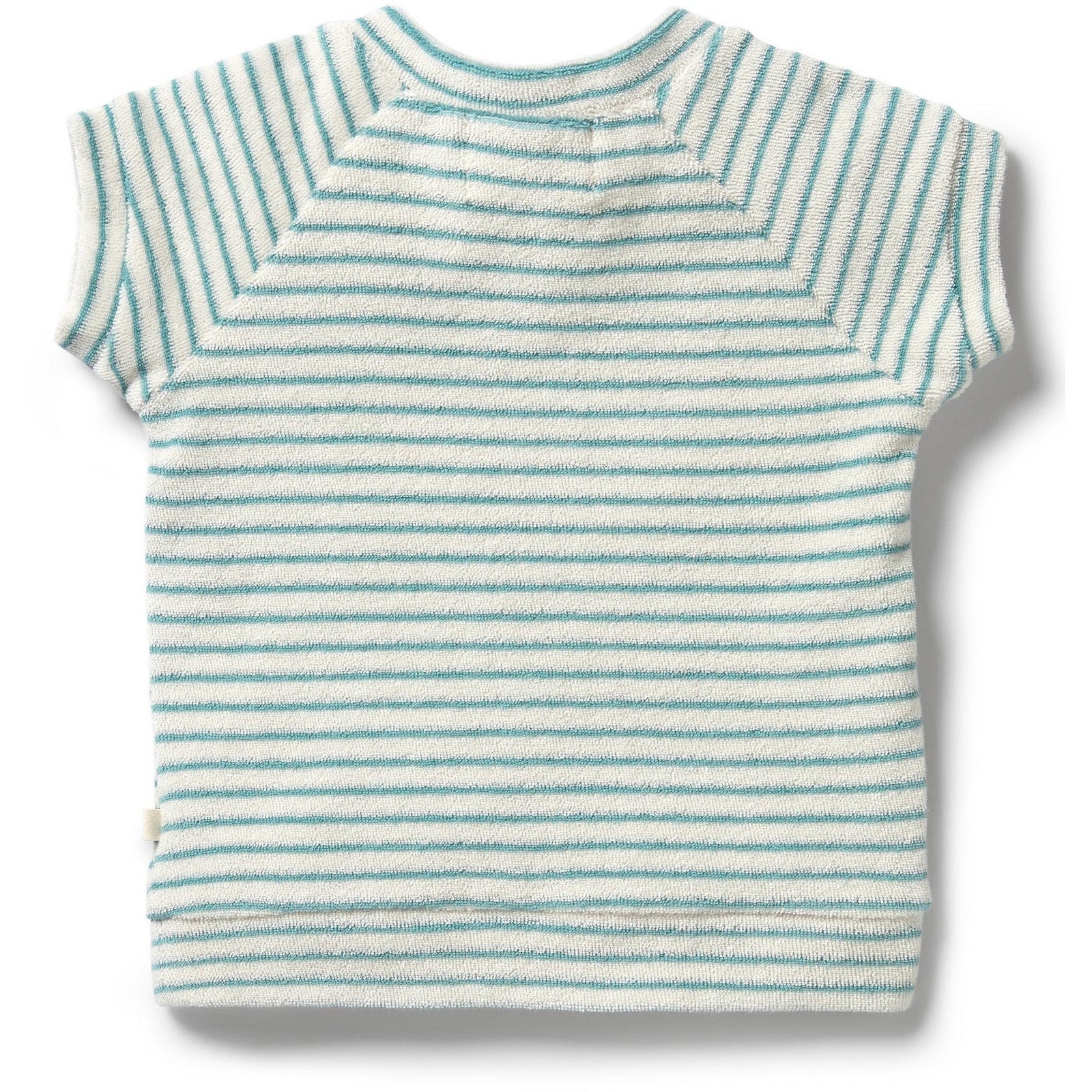 Organic Terry Short Sleeve Sweat- Mineral Blue Stripe