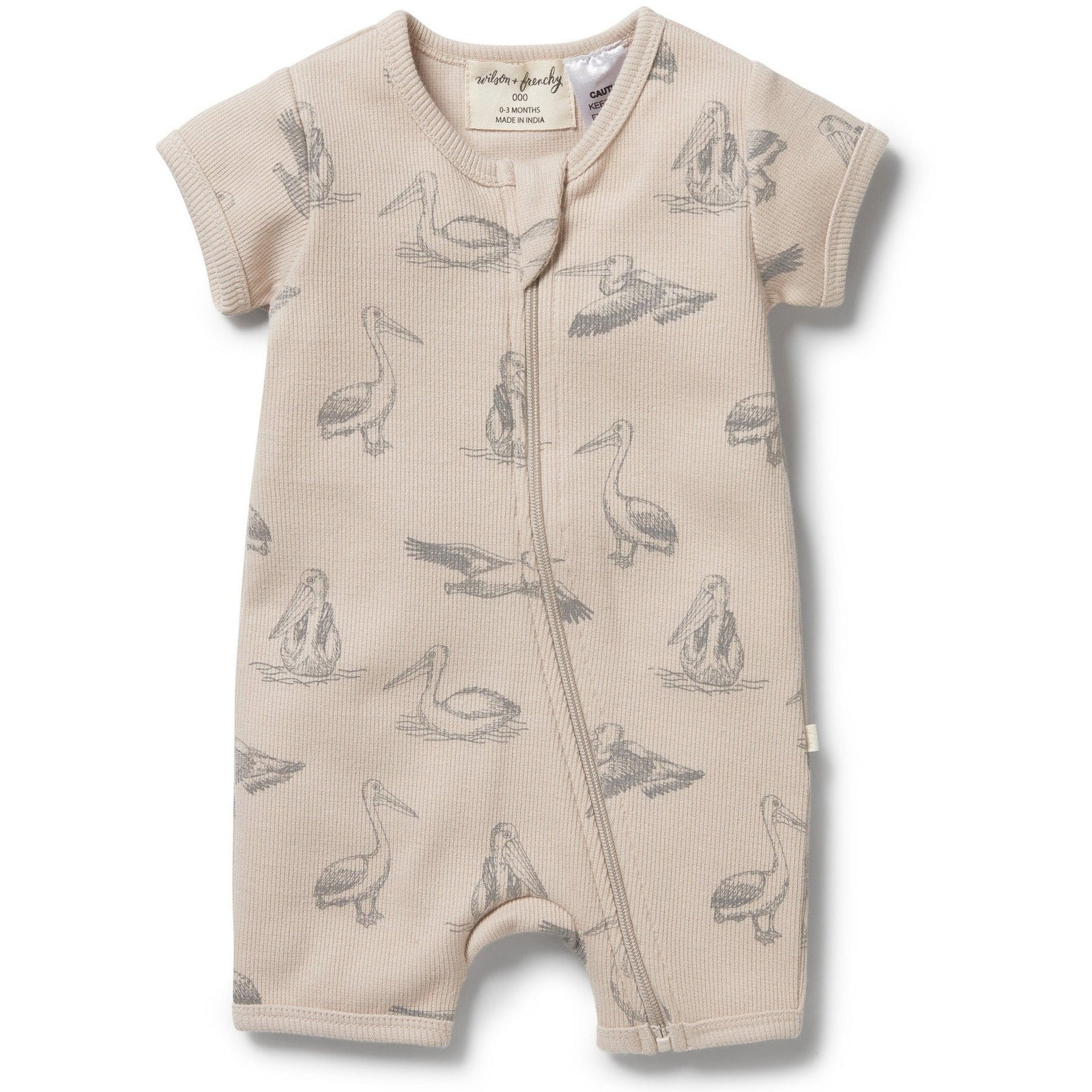 Organic Rib Boyleg Zipsuit- Little Pelican