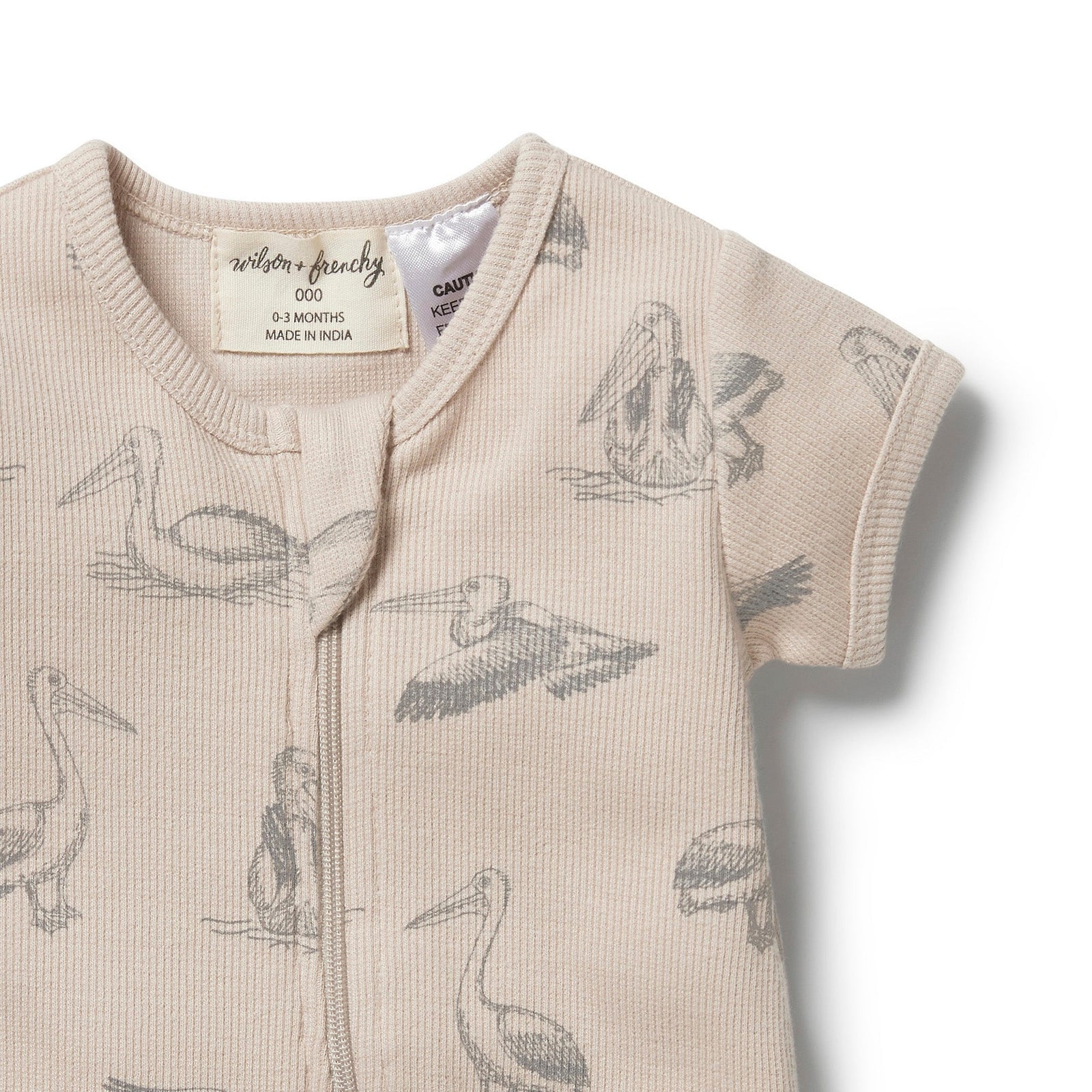 Organic Rib Boyleg Zipsuit- Little Pelican