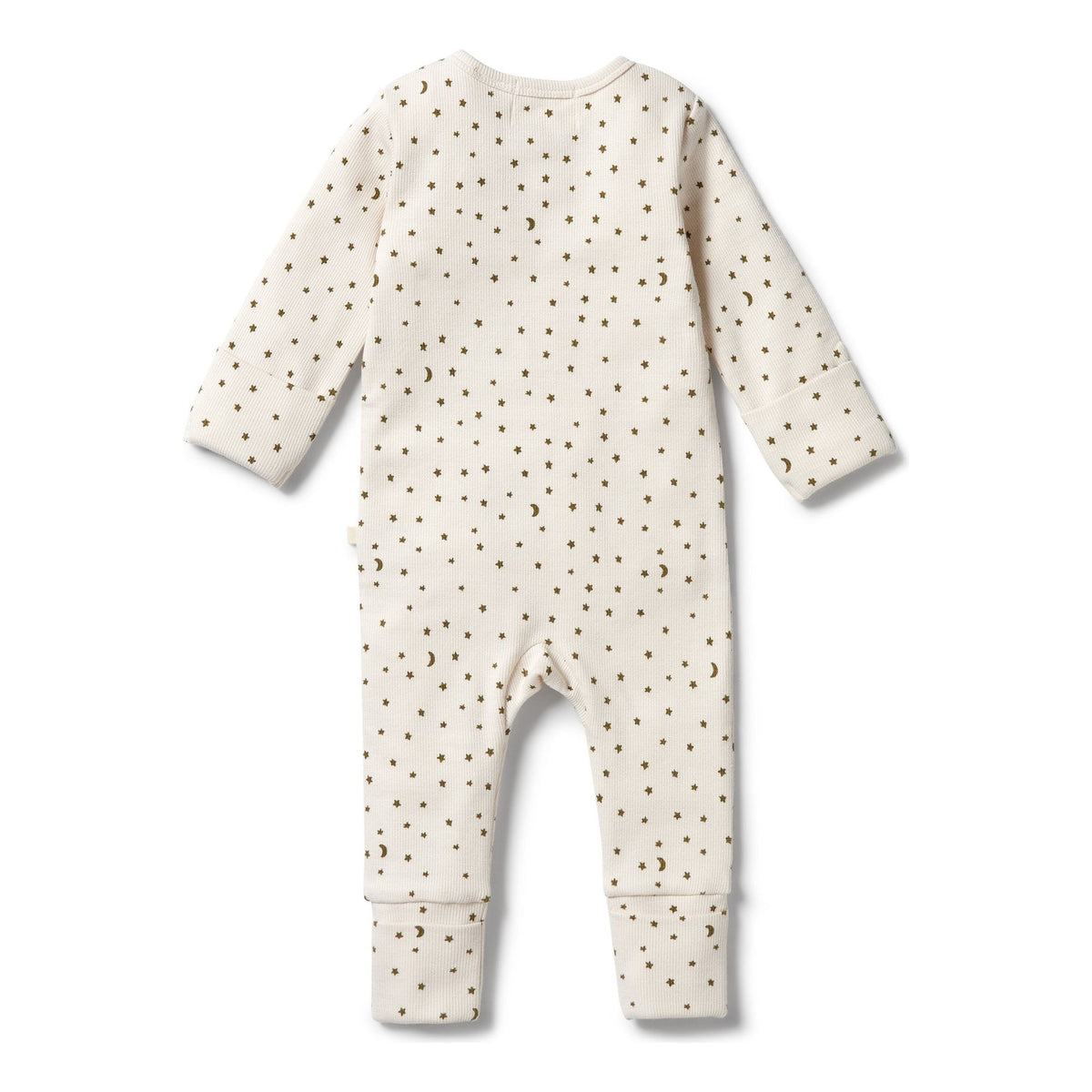 Organic Rib Zipsuit with Feet- Chasing the Moon